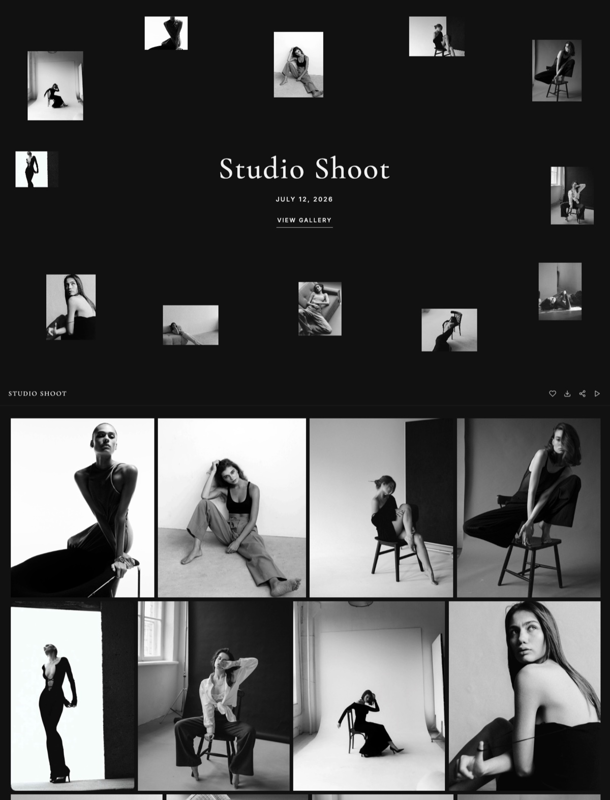 Studio client photo gallery delivered with Framekit